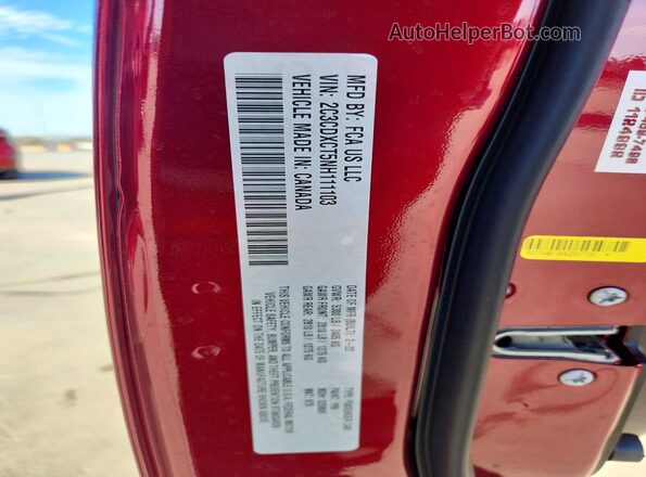2C3CDXCT5NH111103 2022 DODGE CHARGER Red VIN sticker view