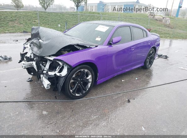2C3CDXCT8LH107723 2020 DODGE CHARGER Фиолетовый Передняя левая четверть