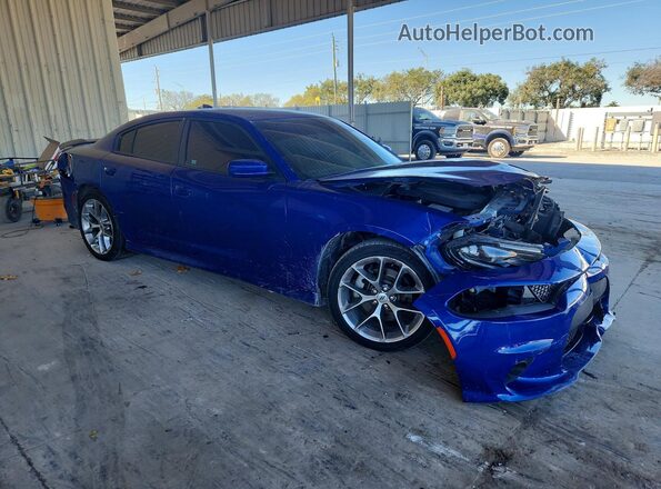 2C3CDXHG8MH650146 2021 DODGE CHARGER Синий Передняя правая четверть