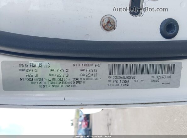 2C3CDZAG5JH116572 2018 DODGE CHALLENGER Белый Вид подкапотного пространства