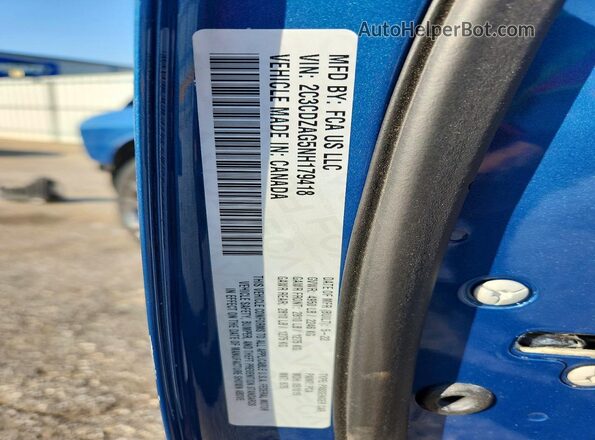 2C3CDZAG5NH179418 2022 DODGE CHALLENGER Blue Widok naklejki z numerem VIN