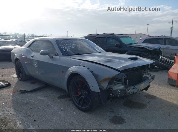 2C3CDZFJ2MH622935 2021 DODGE CHALLENGER Серый Передняя правая четверть