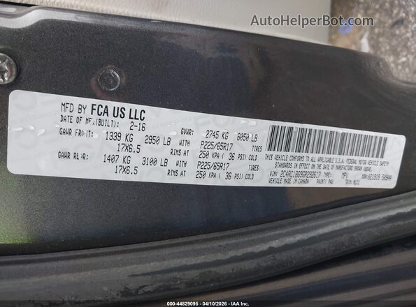 2C4RC1BG9GR292617 2016 CHRYSLER TOWN & COUNTRY Серый Вид подкапотного пространства