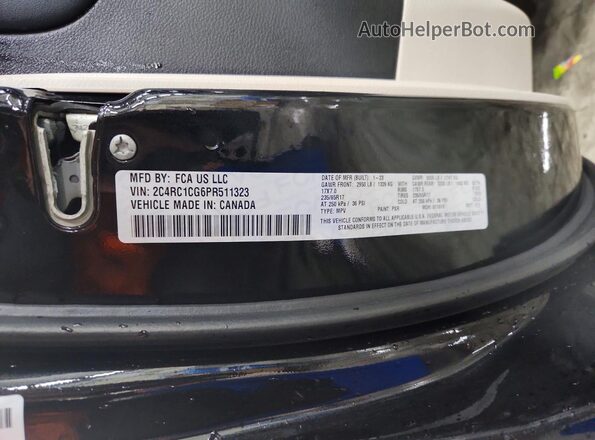 2C4RC1CG6PR511323 2023 CHRYSLER VOYAGER Black Widok naklejki z numerem VIN