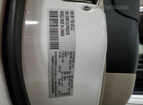 2C4RC1CG7PR533704 2023 CHRYSLER VOYAGER Белый Панорамный вид салона 360°