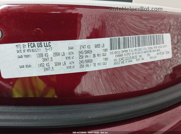 2C4RC1GG3JR100155 2018 CHRYSLER PACIFICA Red Widok komory silnika