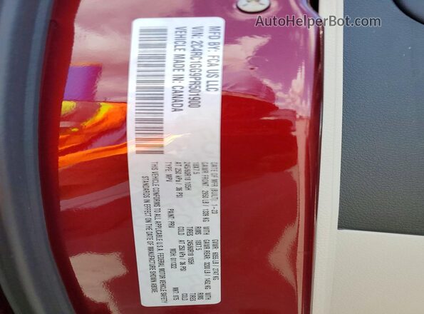 2C4RC1GG9PR501900 2023 CHRYSLER PACIFICA Red Widok wnętrza 360 stopni
