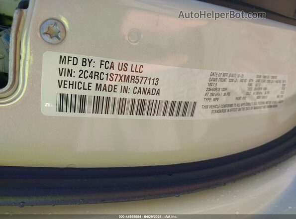 2C4RC1S7XMR577113 2021 CHRYSLER PACIFICA Белый Вид подкапотного пространства