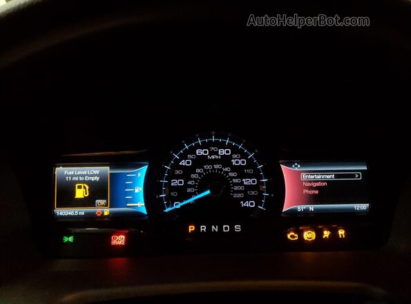 2FMHK6C82KBA02492 2019 FORD FLEX White Widok zestawu wskaźników