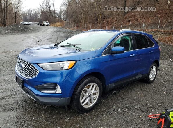 2FMPK4J90RBA48974 2024 FORD EDGE Синий Передняя левая четверть