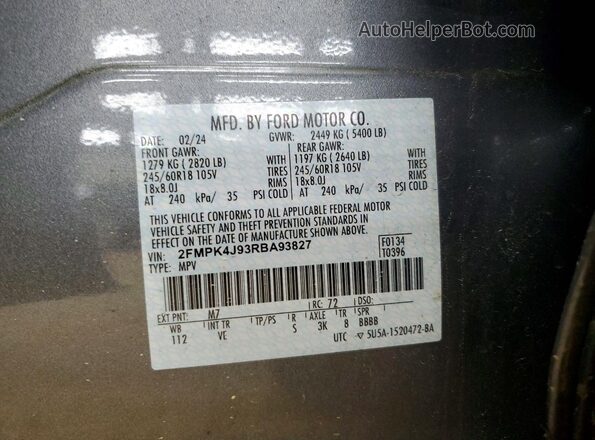 2FMPK4J93RBA93827 2024 FORD EDGE Серый Вид подкапотного пространства