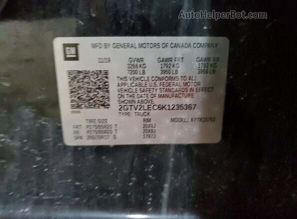 2GTV2LEC6K1235367 2019 GMC SIERRA Black Вид підкапотного простору