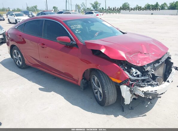 2HGFC2F60LH563608 2020 HONDA CIVIC Красный Передняя правая четверть