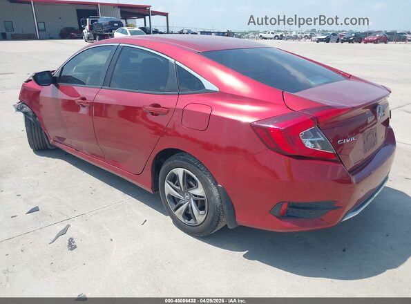 2HGFC2F60LH563608 2020 HONDA CIVIC Красный Задняя левая четверть