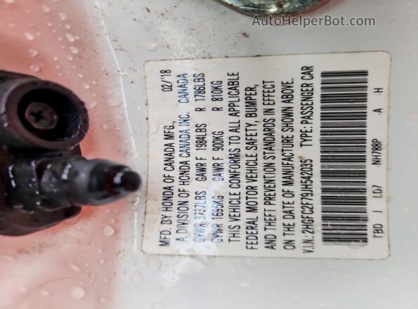 2HGFC2F79JH542035 2018 HONDA CIVIC Белый Вид подкапотного пространства
