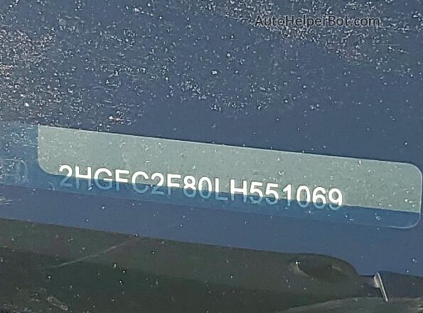 2HGFC2F80LH551069 2020 HONDA CIVIC Charcoal Vista del compartimento del motor