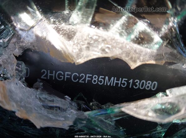 2HGFC2F85MH513080 2021 HONDA CIVIC Black Vista del compartimento del motor