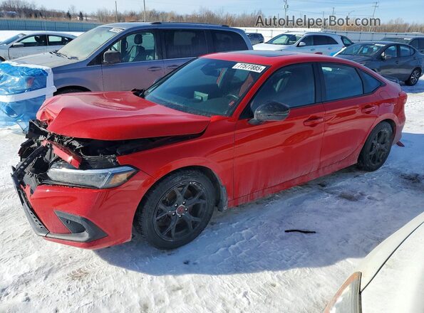 2HGFE1E56NH080494 2022 HONDA CIVIC Red წინა მარცხენა ხედი სამი მეოთხედიდან