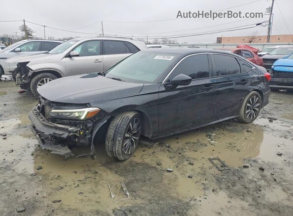 2HGFE1F71NH320681 2022 HONDA CIVIC Black Առջևի ձախ երեք քառորդ տեսարան