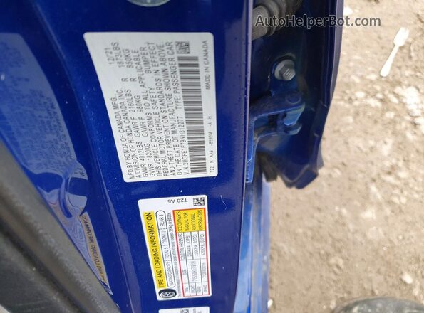 2HGFE1F79NH312277 2022 HONDA CIVIC Синий Вид подкапотного пространства