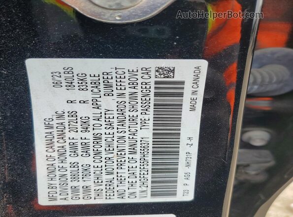 2HGFE2F55PH556371 2023 HONDA CIVIC Черный Вид подкапотного пространства