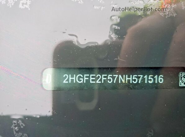 2HGFE2F57NH571516 2022 HONDA CIVIC Черный Вид подкапотного пространства