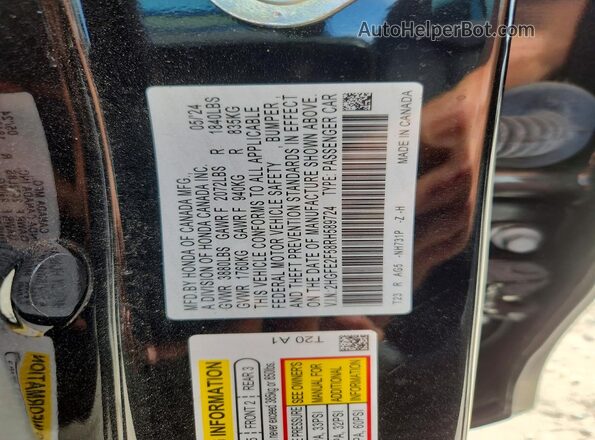 2HGFE2F58RH589724 2024 HONDA CIVIC Black Widok komory silnika