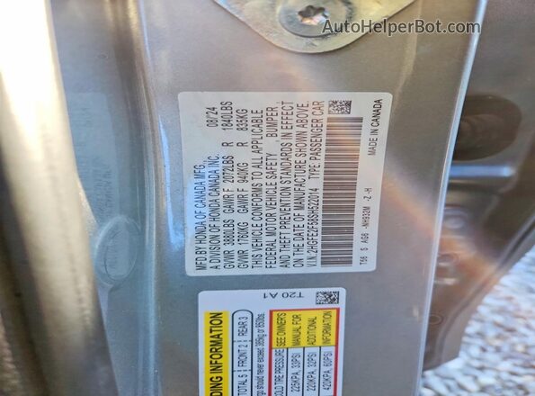 2HGFE2F58SH522014 2025 HONDA CIVIC Silver Vista del compartimento del motor