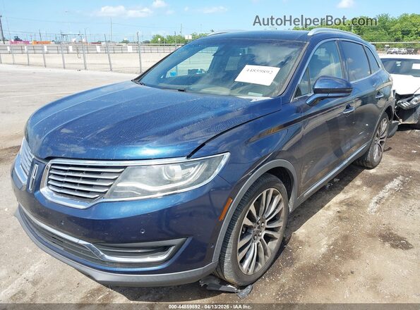 2LMPJ6LR0HBL44236 2017 LINCOLN MKX Blue Առջևի ձախ երեք քառորդ տեսարան