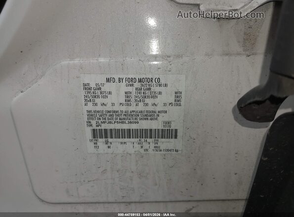 2LMPJ8LP5HBL38099 2017 LINCOLN MKX White Widok komory silnika