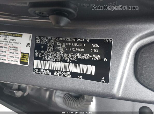 2T2AZMAA4LC166813 2020 LEXUS RX 350 Gray Widok komory silnika