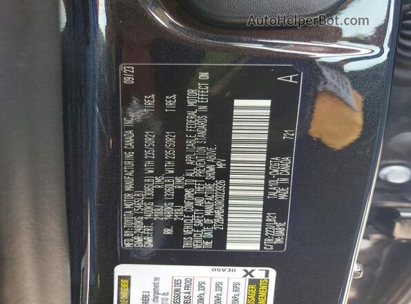 2T2BAMBA0RC023926 2024 LEXUS RX Black VIN კოდის სტიკერის ხედი