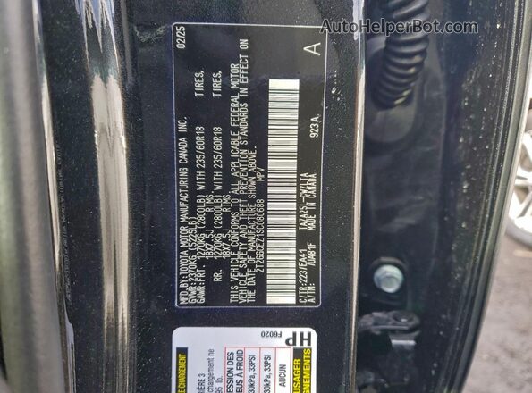 2T2GGCEZ1SC080688 2025 LEXUS NX Black Vista de la etiqueta del VIN