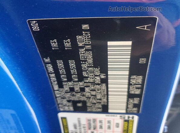 2T2GKCEZ1SC038844 2025 LEXUS NX Blue Вид наклейки з VIN-кодом