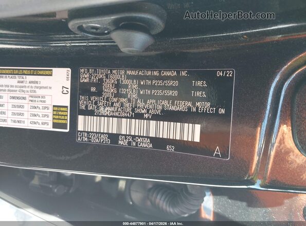 2T2HGMDA4NC084471 2022 LEXUS RX 450H Черный Вид подкапотного пространства