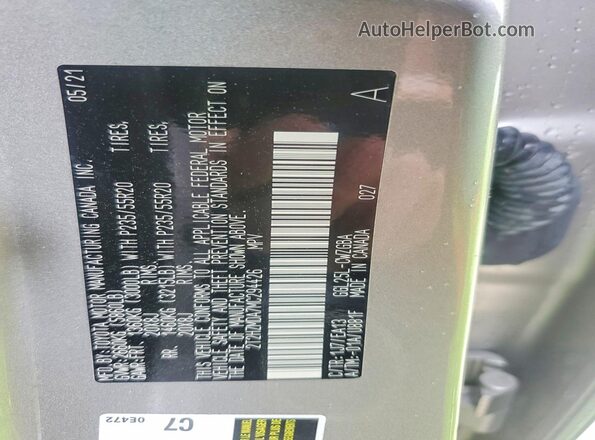 2T2HZMDA7MC294426 2021 LEXUS RX Серебряный Вид наклейки с VIN-кодом