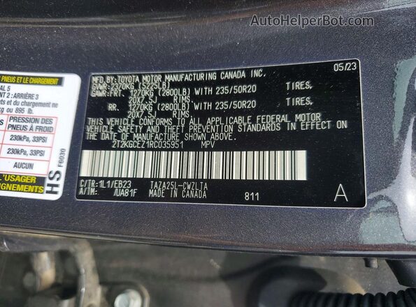 2T2KGCEZ1RC035951 2024 LEXUS NX Gray Vista interior de 360 grados