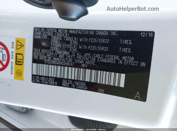 2T2ZZMCA0HC048247 2017 LEXUS RX 350 Белый Вид подкапотного пространства