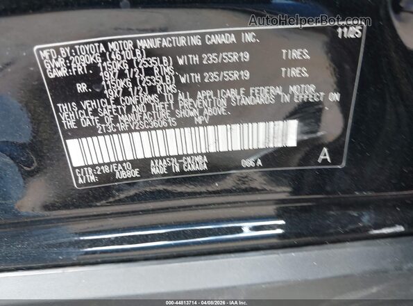 2T3C1RFV2SC360615 2025 TOYOTA LE Black Engine compartment view