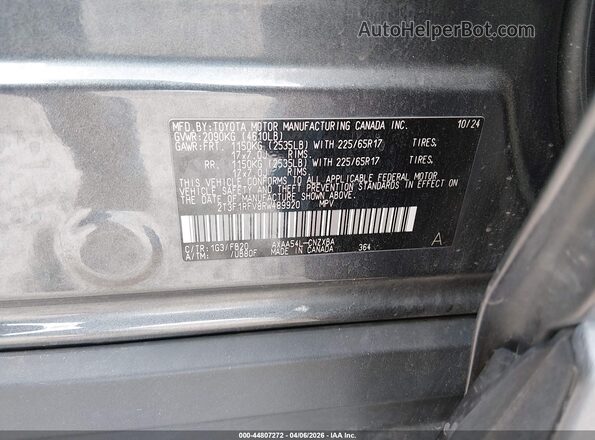 2T3F1RFV8RW489920 2024 TOYOTA LE Gray Vista del compartimento del motor