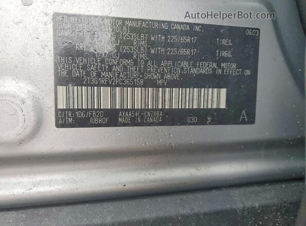 2T3G1RFV2PC365158 2023 TOYOTA LE Silver Widok wnętrza 360 stopni