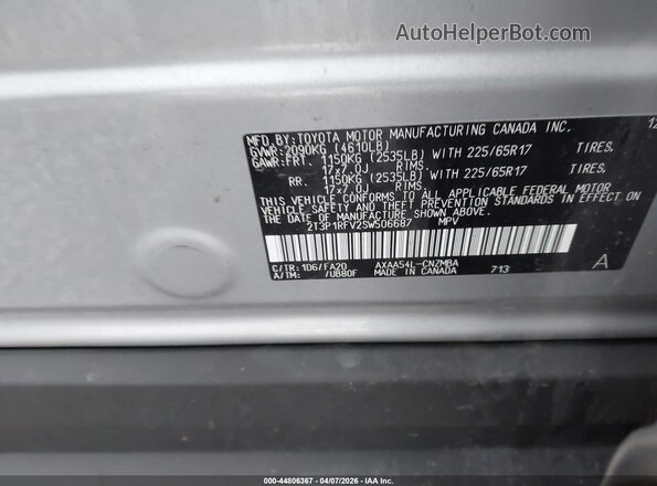2T3P1RFV2SW506687 2025 TOYOTA LE Silver Widok komory silnika