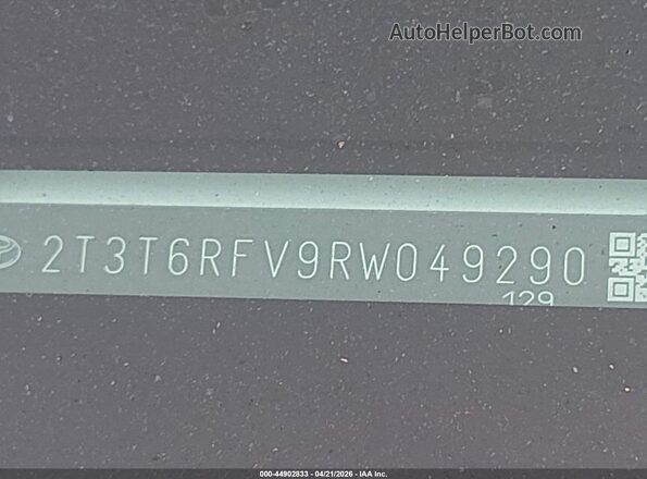 2T3T6RFV9RW049290 2024 TOYOTA RAV4 HYBRID White Widok komory silnika