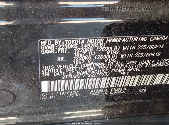 2T3UWRFV1SW279237 2025 TOYOTA RAV4 HYBRID Black Widok komory silnika