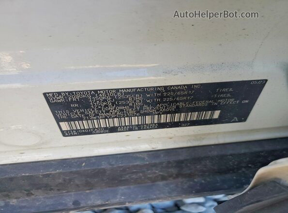 2T3W1RFV3PC231576 2023 TOYOTA LE White Widok naklejki z numerem VIN