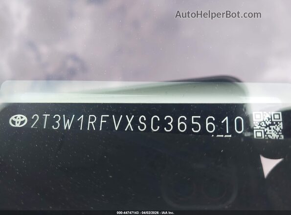 2T3W1RFVXSC365610 2025 TOYOTA LE White Вид підкапотного простору