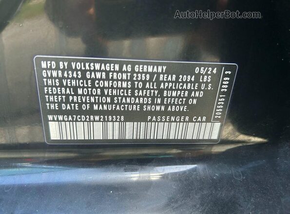 WVWGA7CD2RW219328 2024 VOLKSWAGEN GTI Black Widok tylnych siedzeń