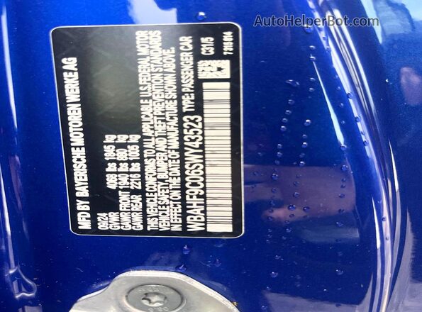 WBAHF9C06SWY43523 2025 BMW Z4 Blue Vista interior trasera