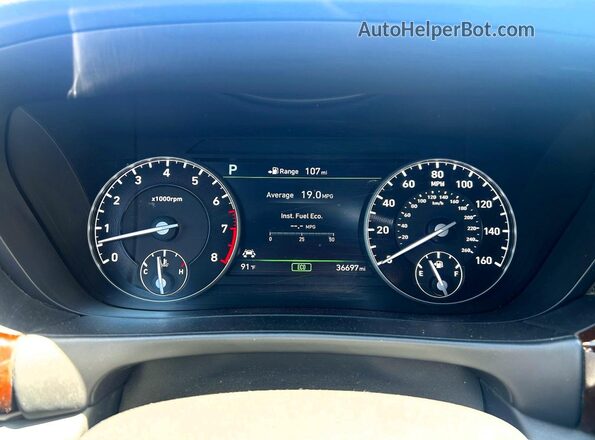 KMHG54JH8JU044264 2018 GENESIS G90 Gray Вид щитка приладів