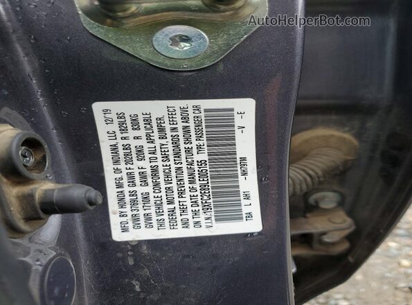 19XFC2E89LE005155 2020 HONDA CIVIC Gray Вид підкапотного простору